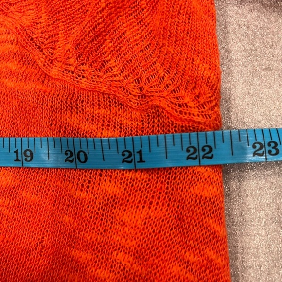 [XL]Jones New York Vibrant Orange Linen Blend Open Knit Cardigan - Picture 8 of 11